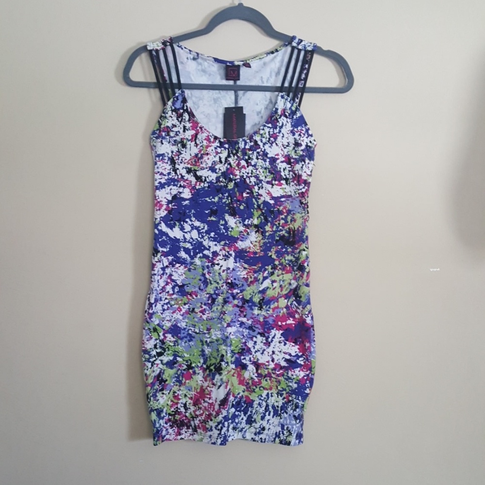 NWT MATERIAL GIRL splatter mini dress size M